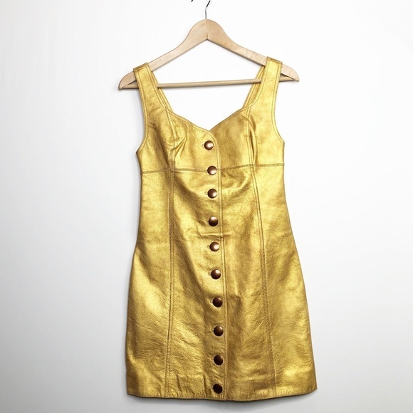 Free People Goldie, leather bronze, mini dress - Picture 11 of 15